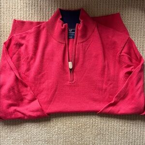 Vineyard Vines Red Zip-Up Sweater